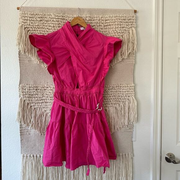 Derek Lam Collective Pink Cutout Mini Dress - Picture 1 of 8